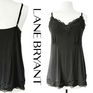 Size 14/16 (1X) Black Lace Camisole by Lane Bryant